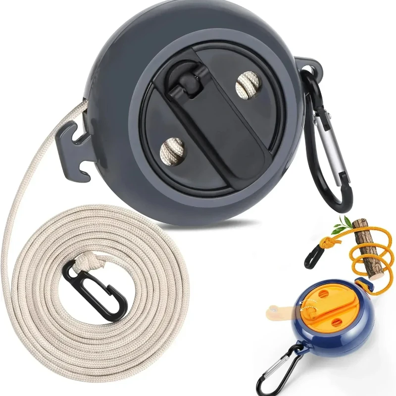 1pc 조정 가능한 빨랫줄 야외 여행 휴대용 옷 라인 야외 개폐식 빨랫줄 적합한 캠핑 Multitool 블랙