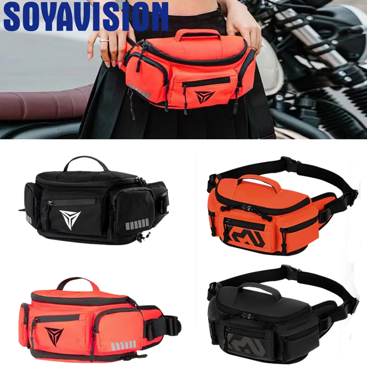 Motorcycle Waist Bag Men Women Multiple Pockets Purses Waist Pack Leg Bag Motorbike Riding Cycling Outdoor Belt Pack Waterproof