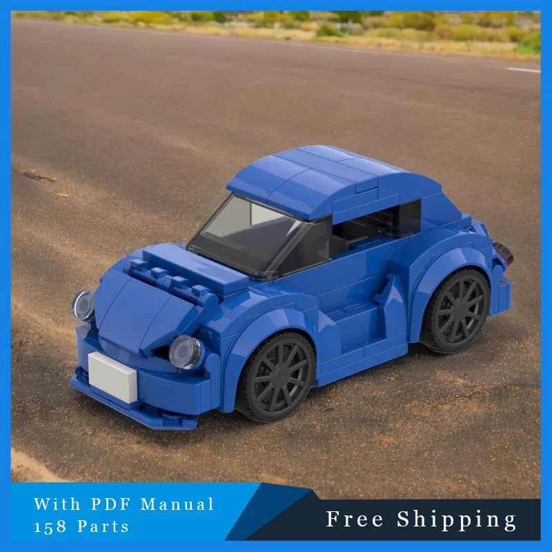 

158 детали MOC, популярные небесно-голубые модели автомобильных строительных блоков, детские игрушки «сделай сам», сборка строительных кирпичей, подарки на Рождество и день рождения