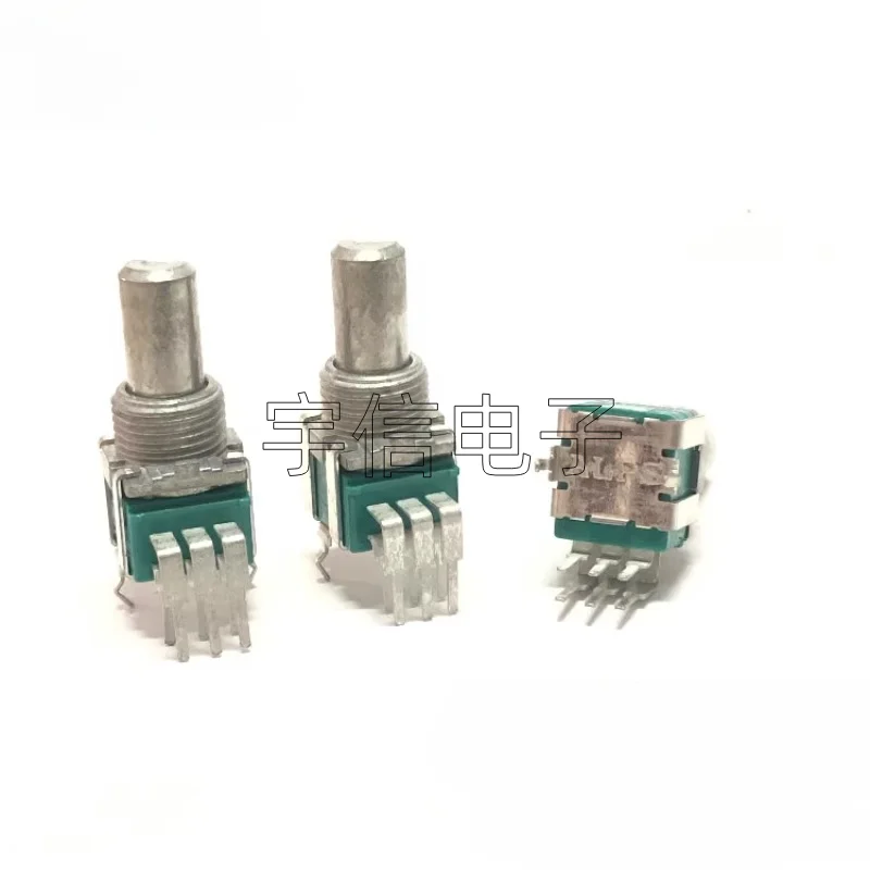 2PCS 09 Type Double Potentiometer A10K B10K C100K C250K C500K Half Shaft 15MM Mixer Amplifier Sound Volume Adjustment 6-Pin