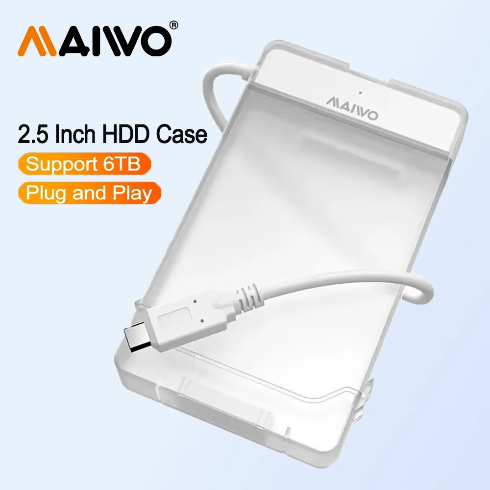 

MAIWO Type-C USB3.0 2.5 inch HDD Case External Hard Drive Enclosure 5Gbps HDD SATA SSD Hard Drive Enclosure Support UASP for PC