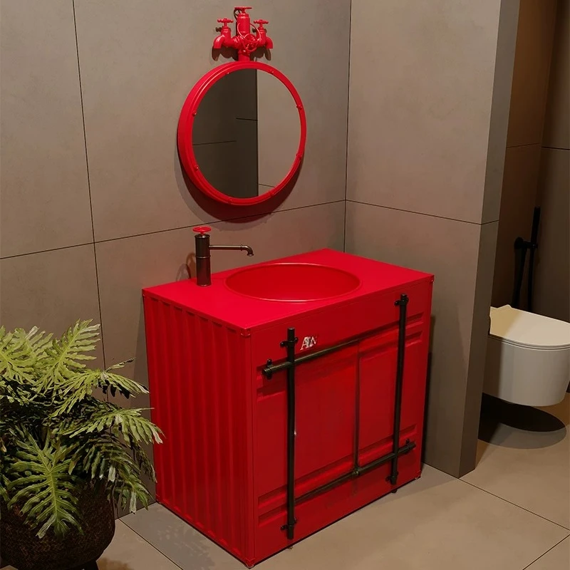 Container washbasin, bar, industrial style sink, hotel, toilet, bathroom
