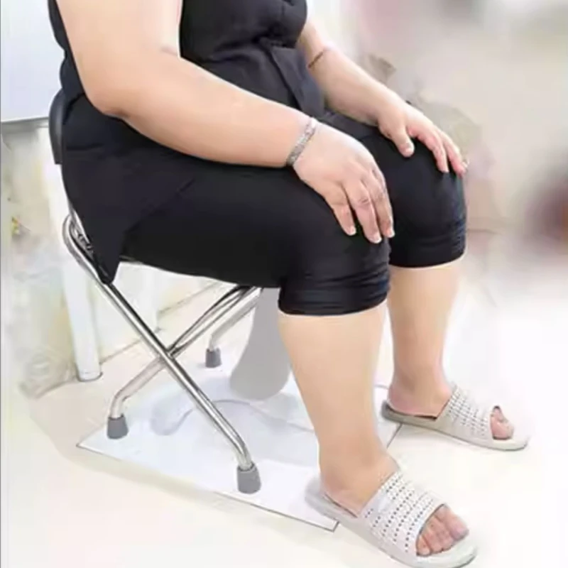 Stainless Steel Portable Toilet Stool  Foldable Seat for Seniors  Pregnant Women\'s Commode Splash-Proof Travel Restroom Seat