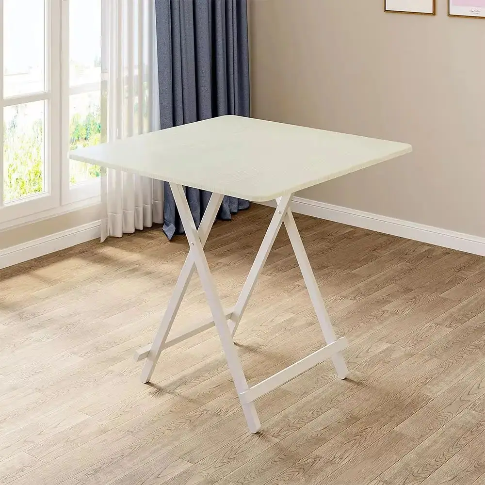 White 80x80cm Folding Wooden Dining Table  Coffee Tables Kitchen Furniture