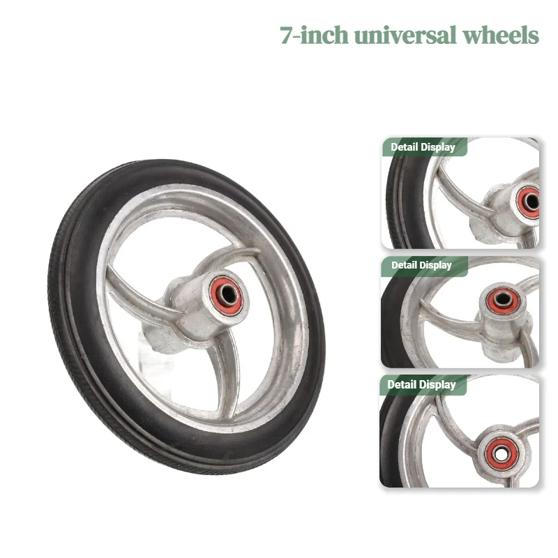 Premium 7-Inch Universal Wheels – Suitable for 7-Inch Medical Wheels, Wheelchairs, and Hand Cart Wheel Replacements