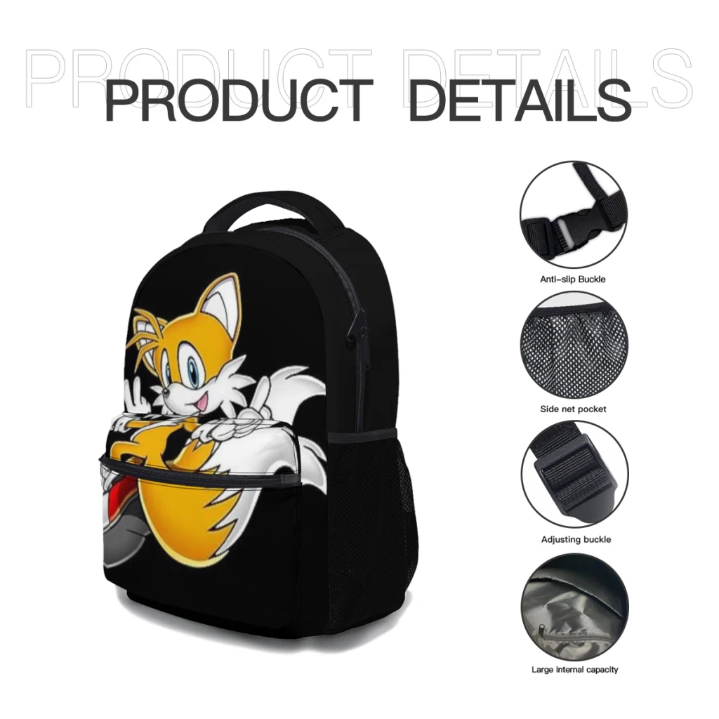 Tails New Female Fashion boys High Capacity Waterproof College Backpack Trendy Girls Laptop School Bags 17inch ﻿ ﻿