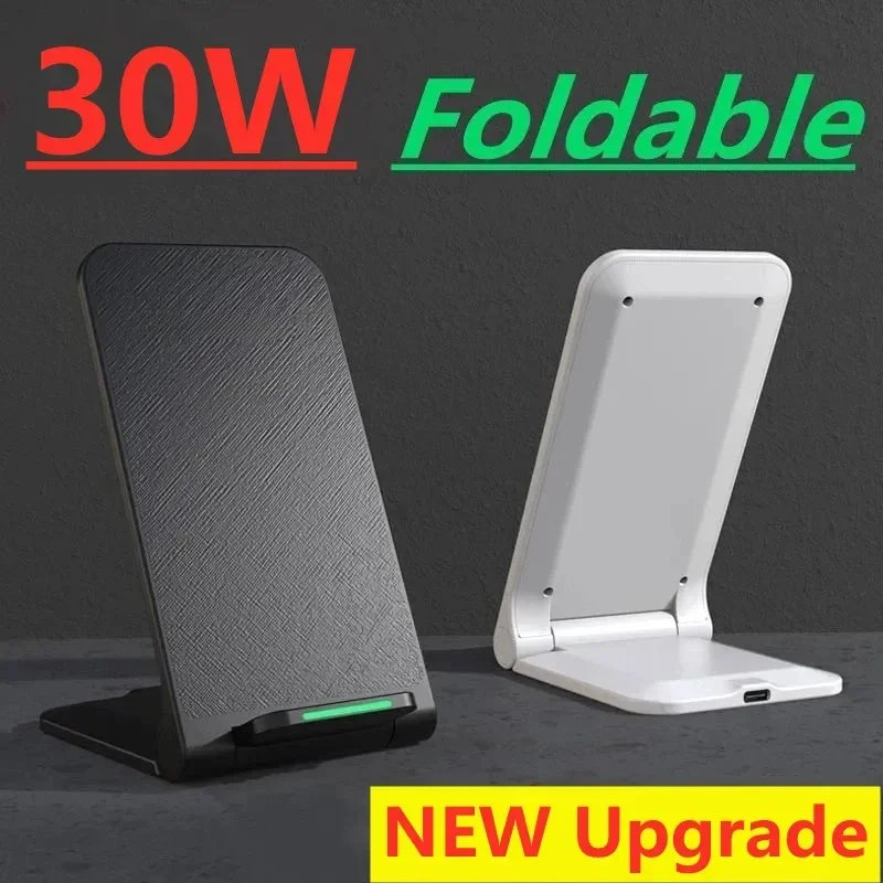 30W Fast Charging Wireless Charger Stand Pad for iPhone 15 14 13 12 Samsung Xiaomi Phone Chargers Induction Charge Dock Station