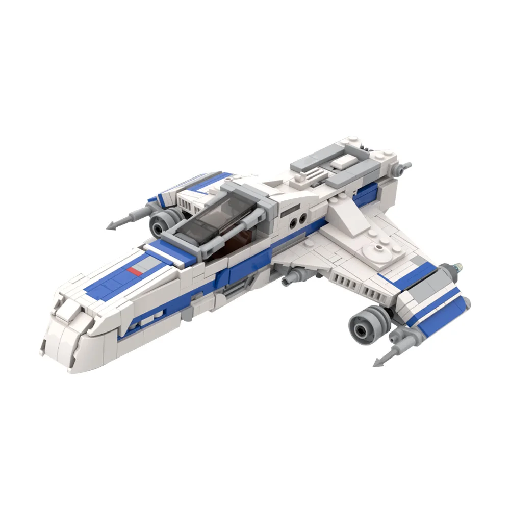 

Gobricks MOC Space Series E WING fighters Building Blocks Model Movie Military Aircraft Bricks diy Assembled Toy Children Gift