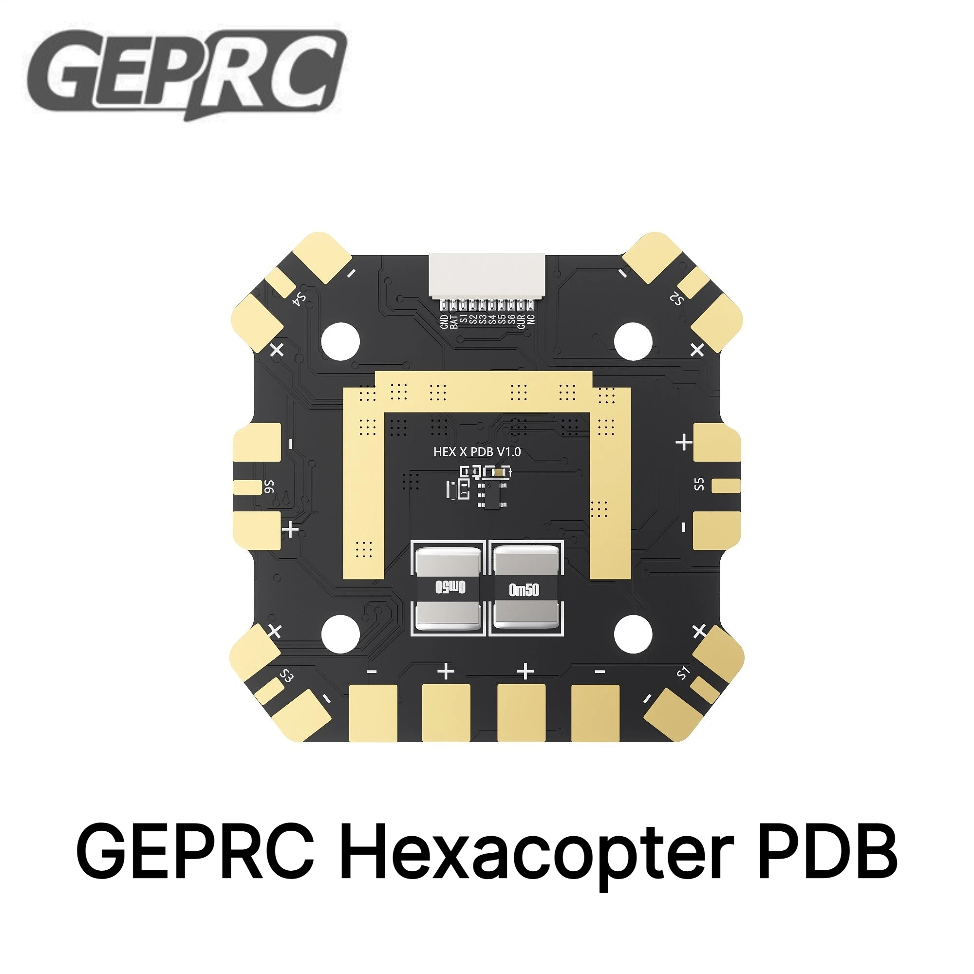 GEPRC PDB Hexacopter Power Distribution Board 60A Continuous 80A Burst On-board Current Meter for 6-Axis FPV Drone Parts