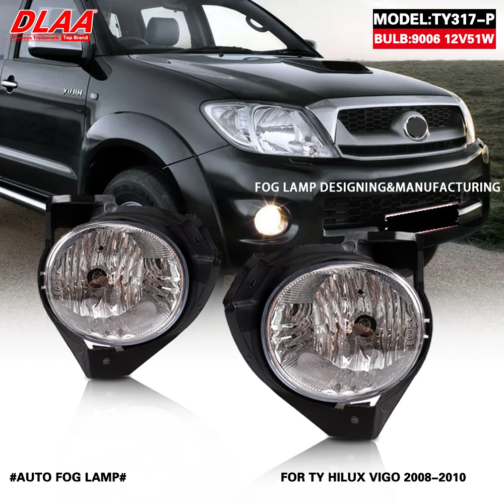 For TOYOTA HILUX 2008 2009 2010 Version Front Bumper Fog Lamp Upgrade Kit accessories Foglight Set Switch + Wiring