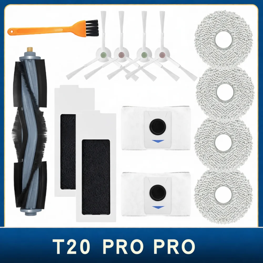 Premium Accessory Set For ECOVACS T20 PRO T20 MAX Robot Vacuum Main Side Brush Filter Dust Bag Mops Maintenance Parts