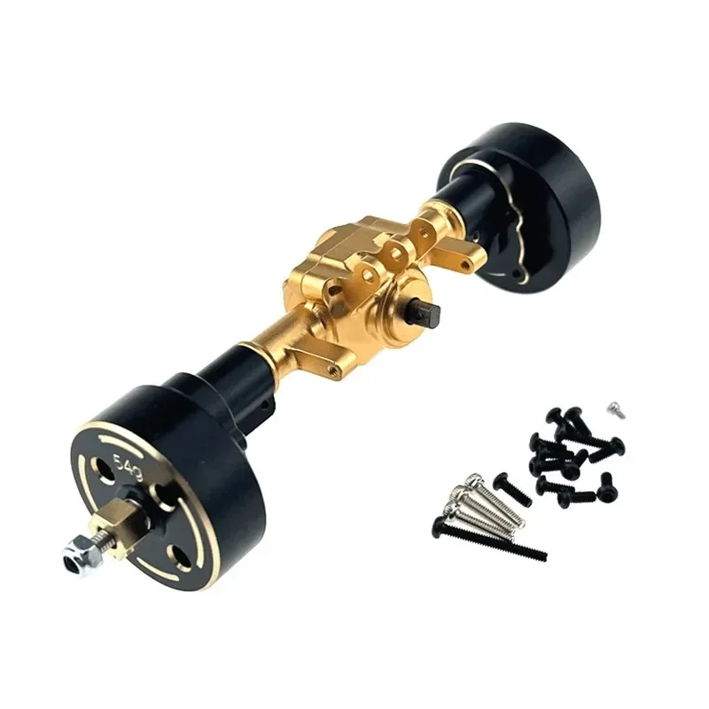 Fit for MJX 1/18 H18P RC Car Metal Upgraded Rear Axle Assembly with Counterweight Accessories to Enhance Body Balance