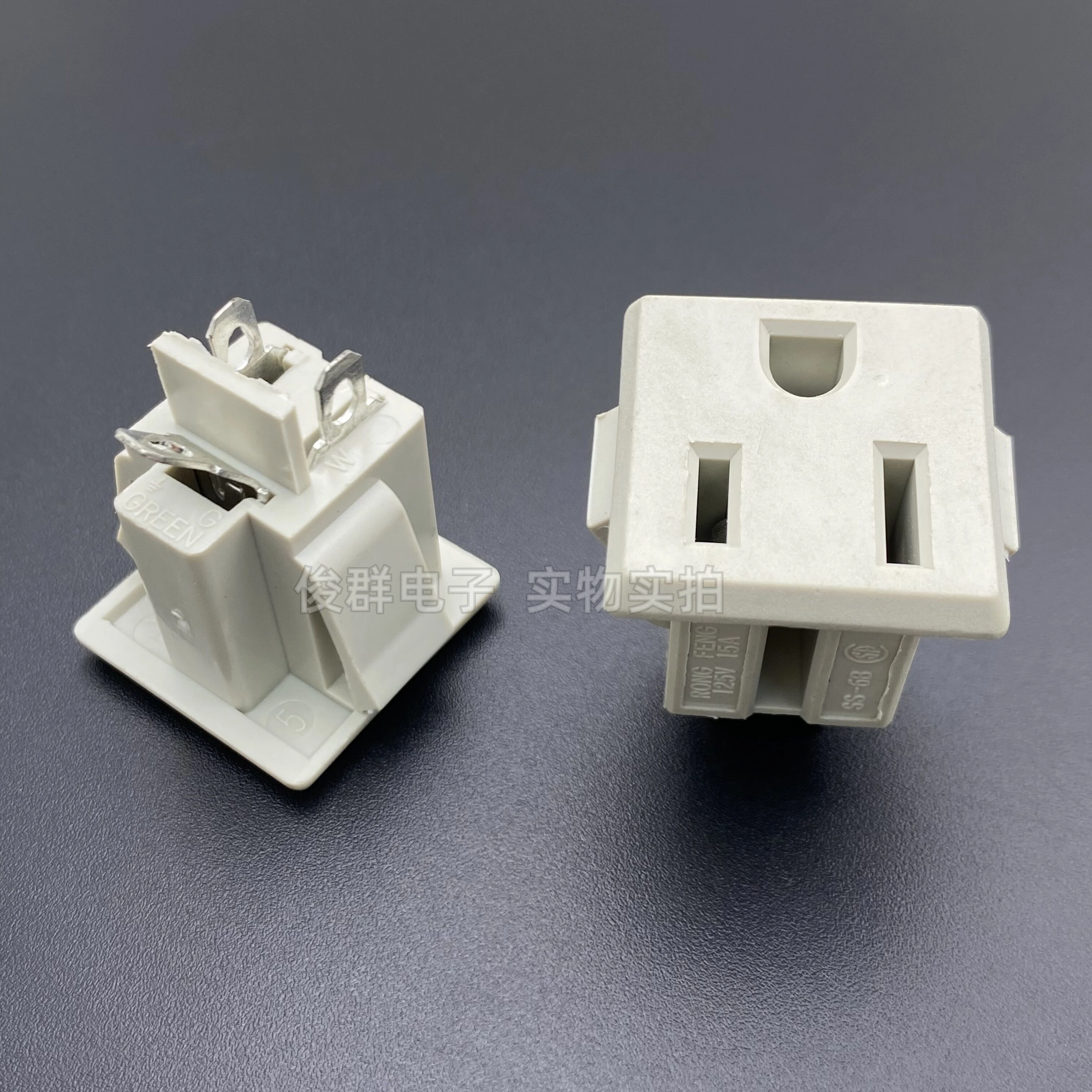 10pcs/Taiwan SS-6B American Standard Power Socket Three-hole Female Seat American Standard Plug Buckle Socket