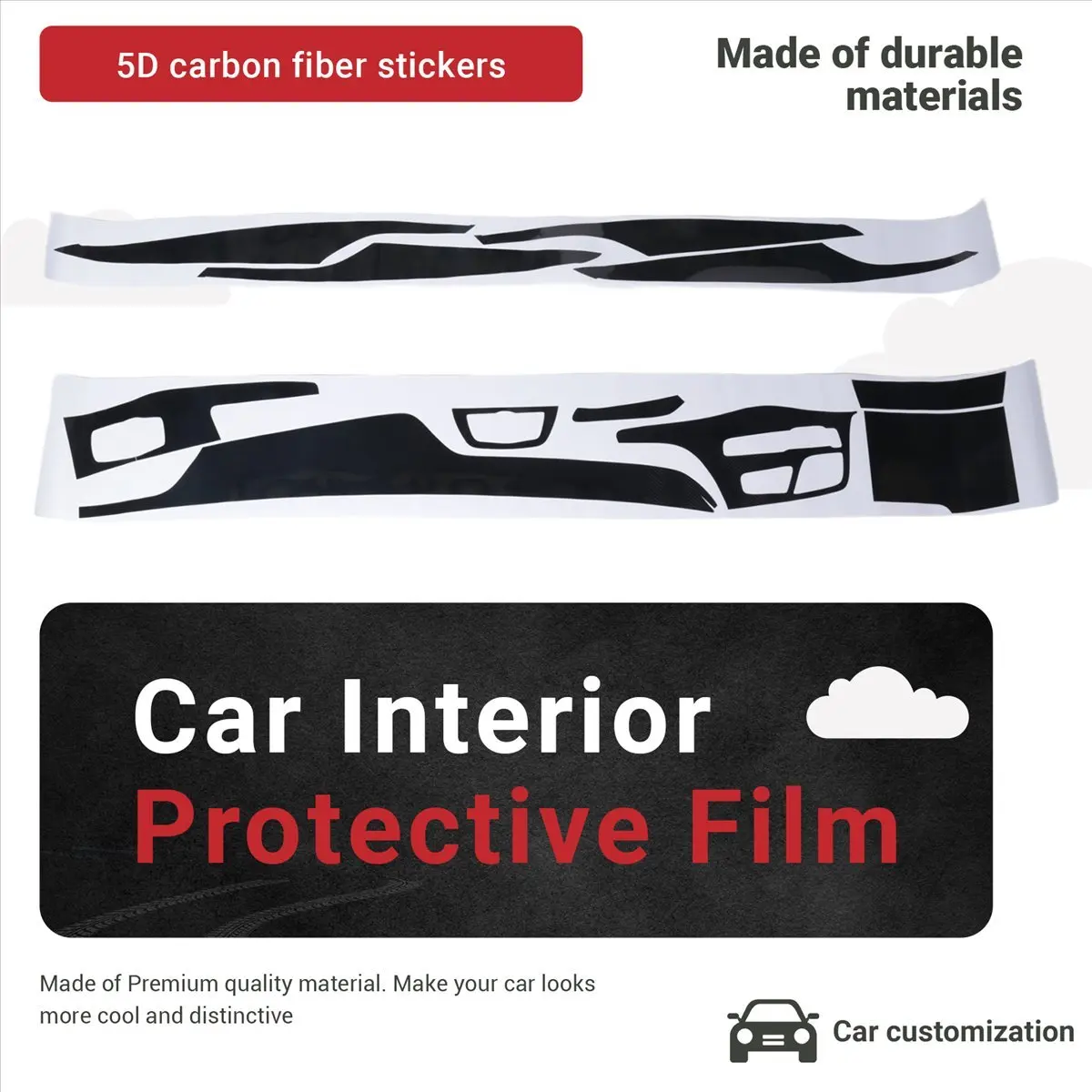 Super Sale Car Interior Trim Protective Film Decoration 5D Carbon Fiber Vinyl Sticker for-BMW 5 Series G30 G31 2018-2022 LHD