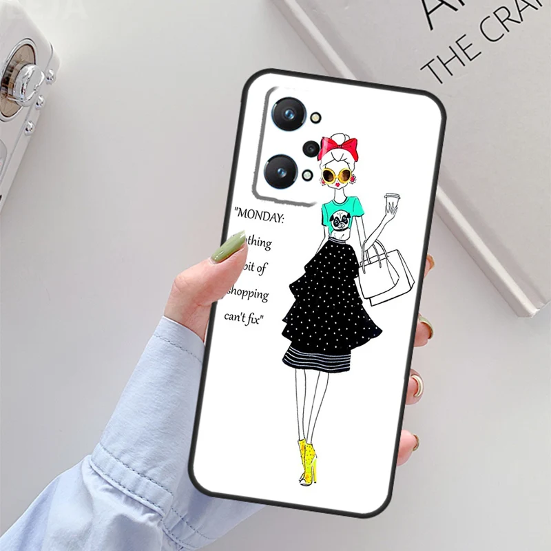هارودز فتاة التسوق ل Realme C67 C61 C75 C55 C53 C51 C21Y C25S GT 6 6T 5 GT7 Pro 10 11 12 13 14 Pro Plus Case