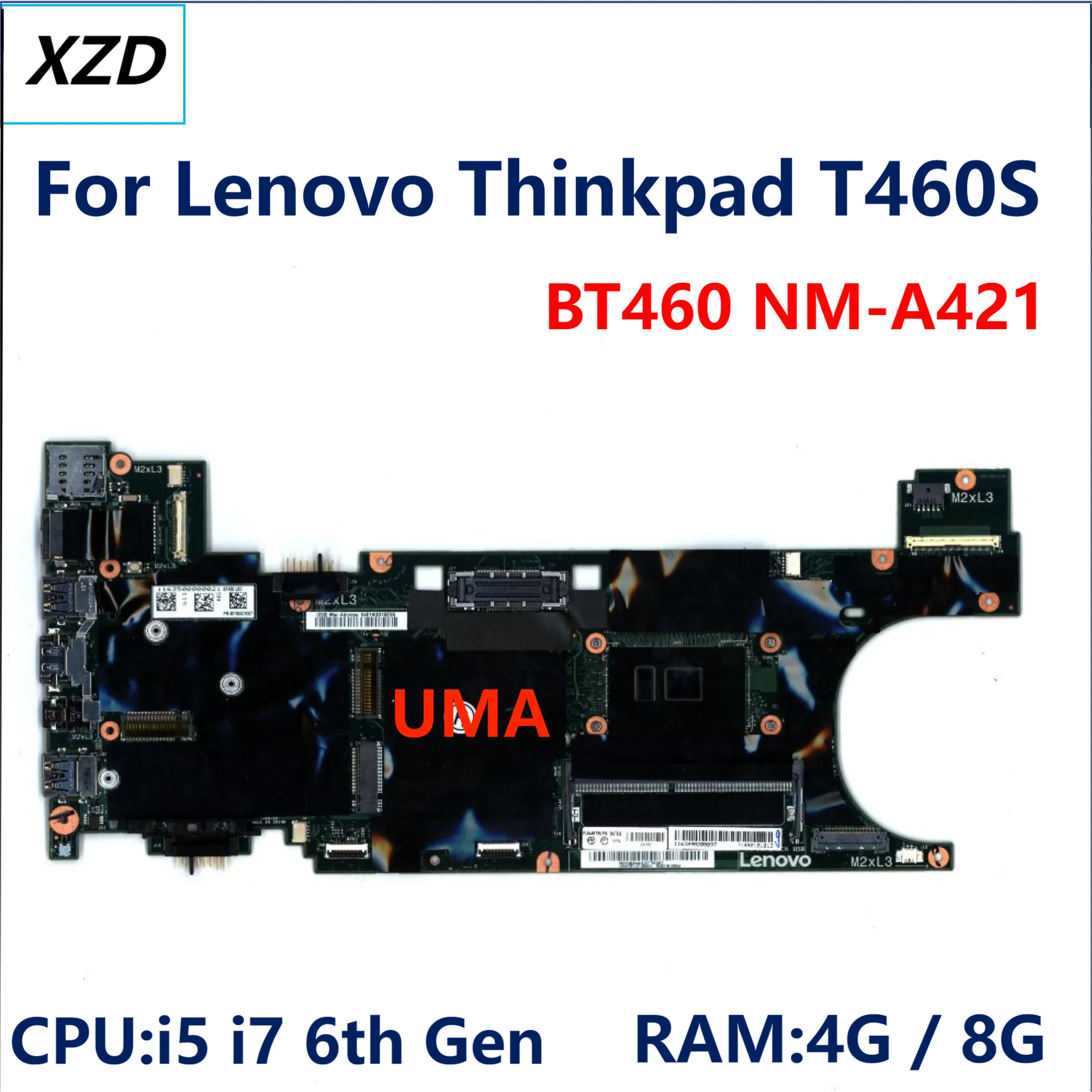 BT460 NM-A421 Mainboard For Lenovo Thinkpad T460S Laptop Motherboard i5 i7 6th Gen 4G/8G RAM 100% TEST OK 00JT947 00JT935