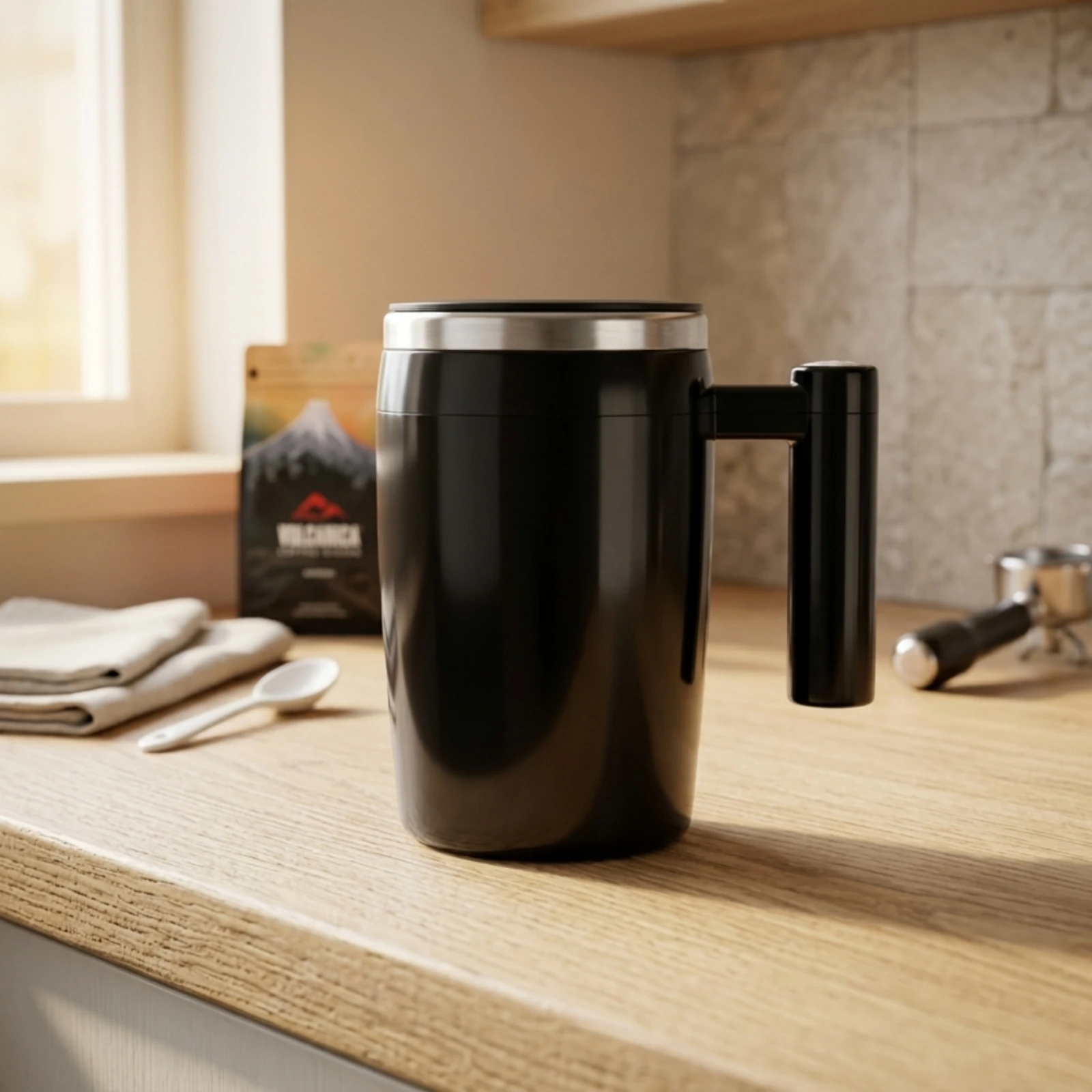 電動セルフかき混ぜマグカップ-充電式セルフかき混ぜマグカップ-コードレス-耐熱性-コーヒー愛好家、デスク、家庭用