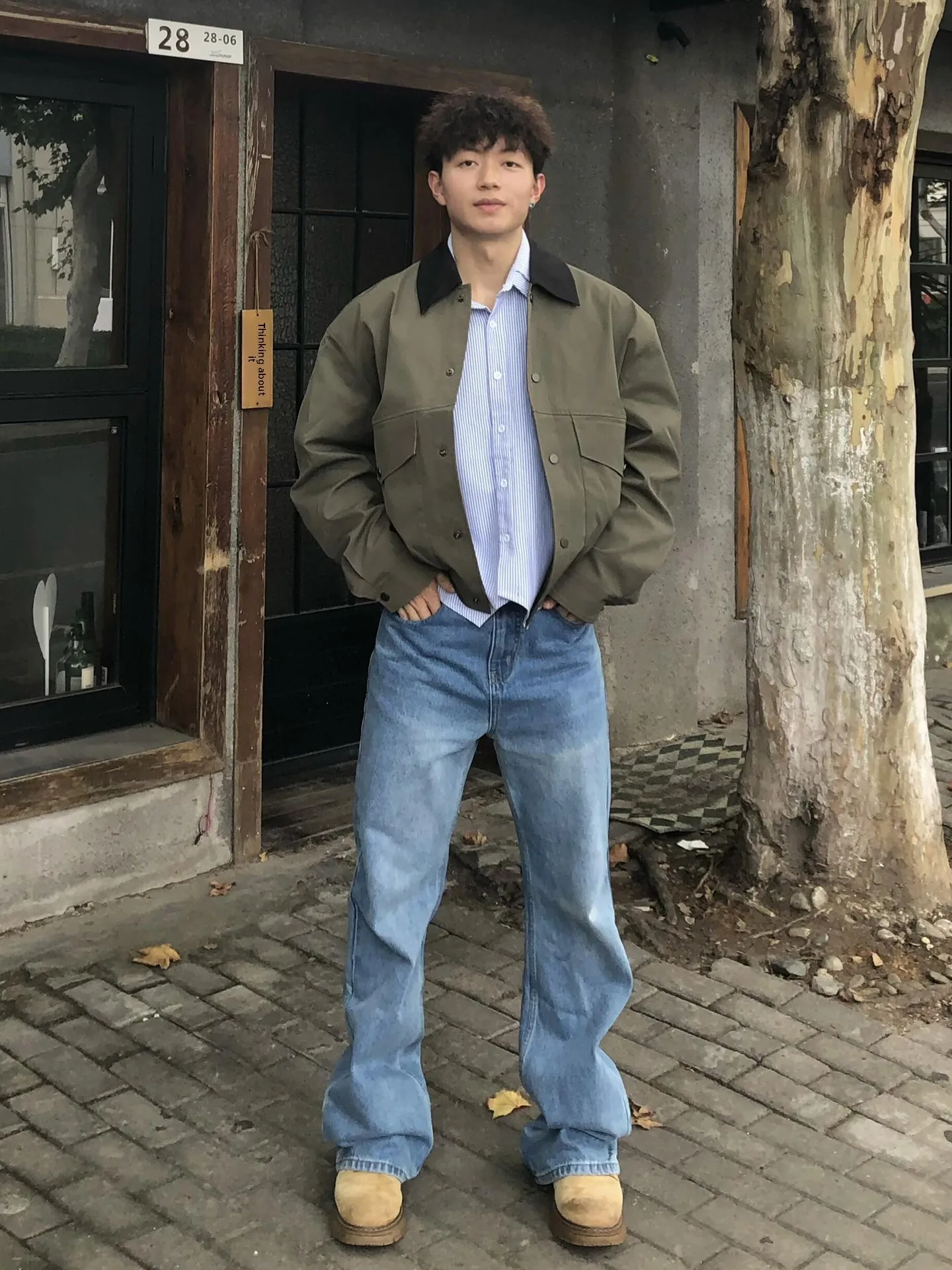 

Retro Blue Flared Jeans Men's High Waist Knife Casual Straight Leg Denim Pants Autumn Season Cleanfit Comfortable Fit