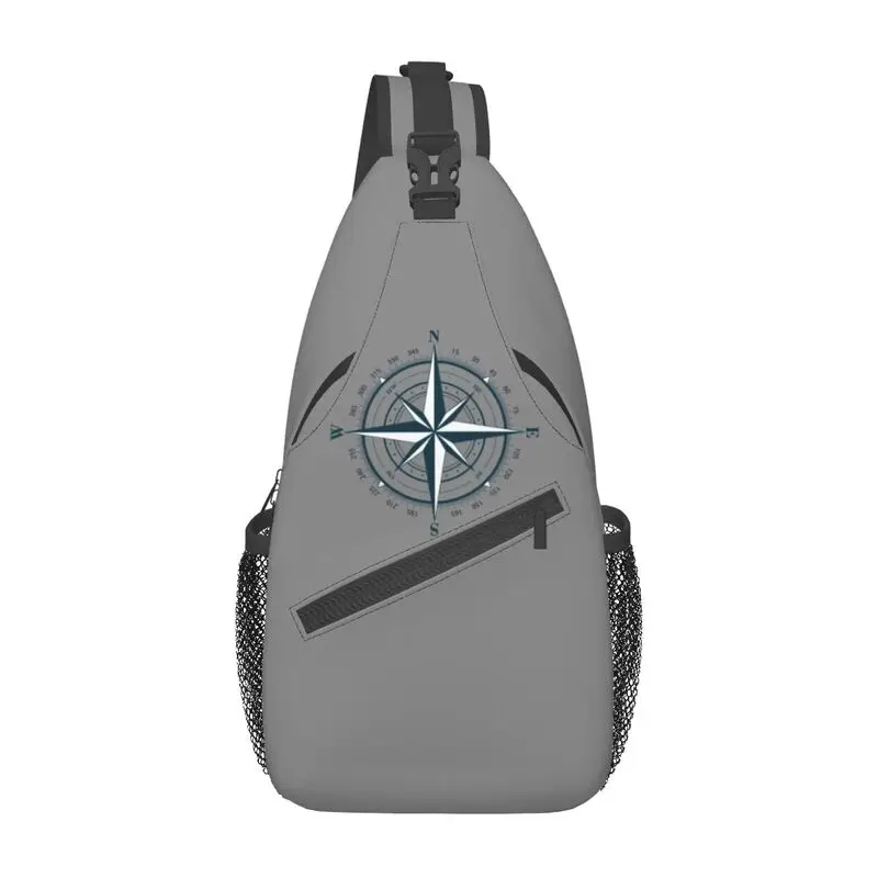 Mochila de hombro con brújula náutica personalizada para hombre, mochila cruzada de pecho, mochila de viaje, mochila de día