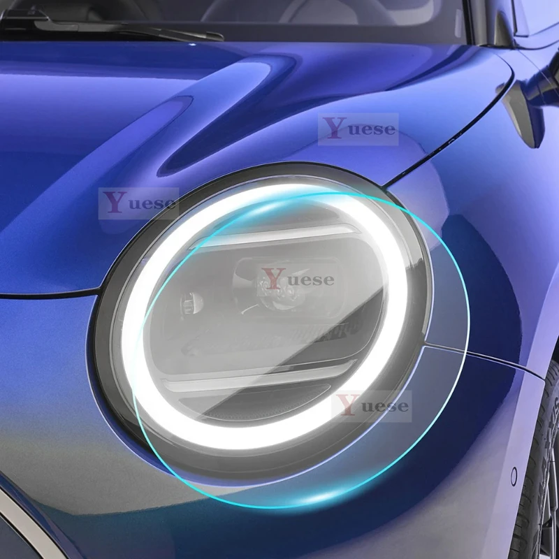 2 Pcs Car Headlight Protective Film Transparent Smoked Black TPU Sticker For Mini Cooper Electric EV J01 EXE 2024-2025