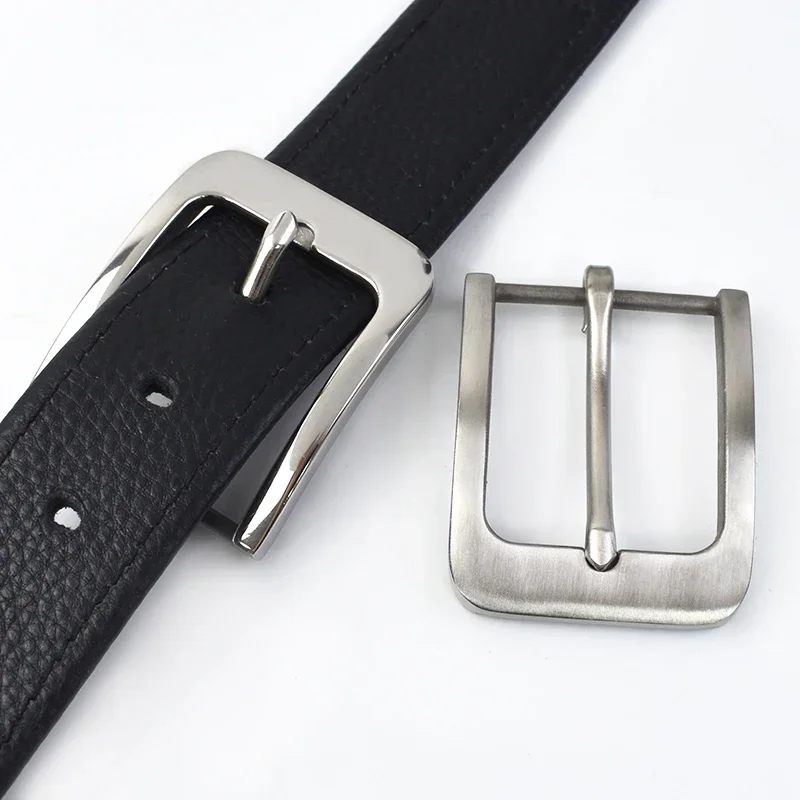 Meetee 40mm Wide Solid Stainless Steel Belt Buckle Brushed Pin Buckles Metal Cowboy Jeans  Accessory for 38mm Belts Head