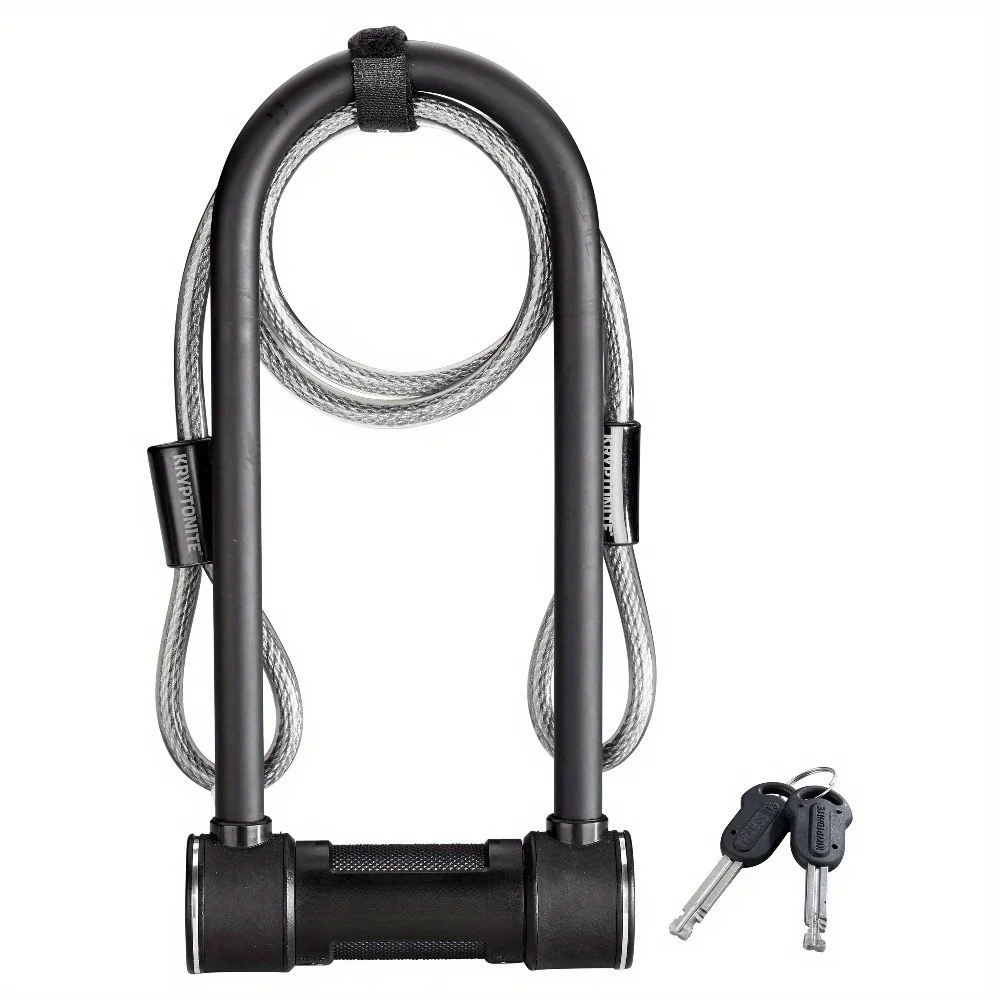 

14mm U-Lock Bicycle Lock with Security Cable, Heavy Duty Bike Lock for Urban Commuting & Parking, Anti-Theft Protection