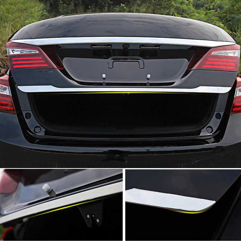 Tail Gate Cover Trim Strip For Honda Accord Sedan 2014 2015 2016 2017 9th Chrome Rear Trunk Styling Door Cover Molding Garnish