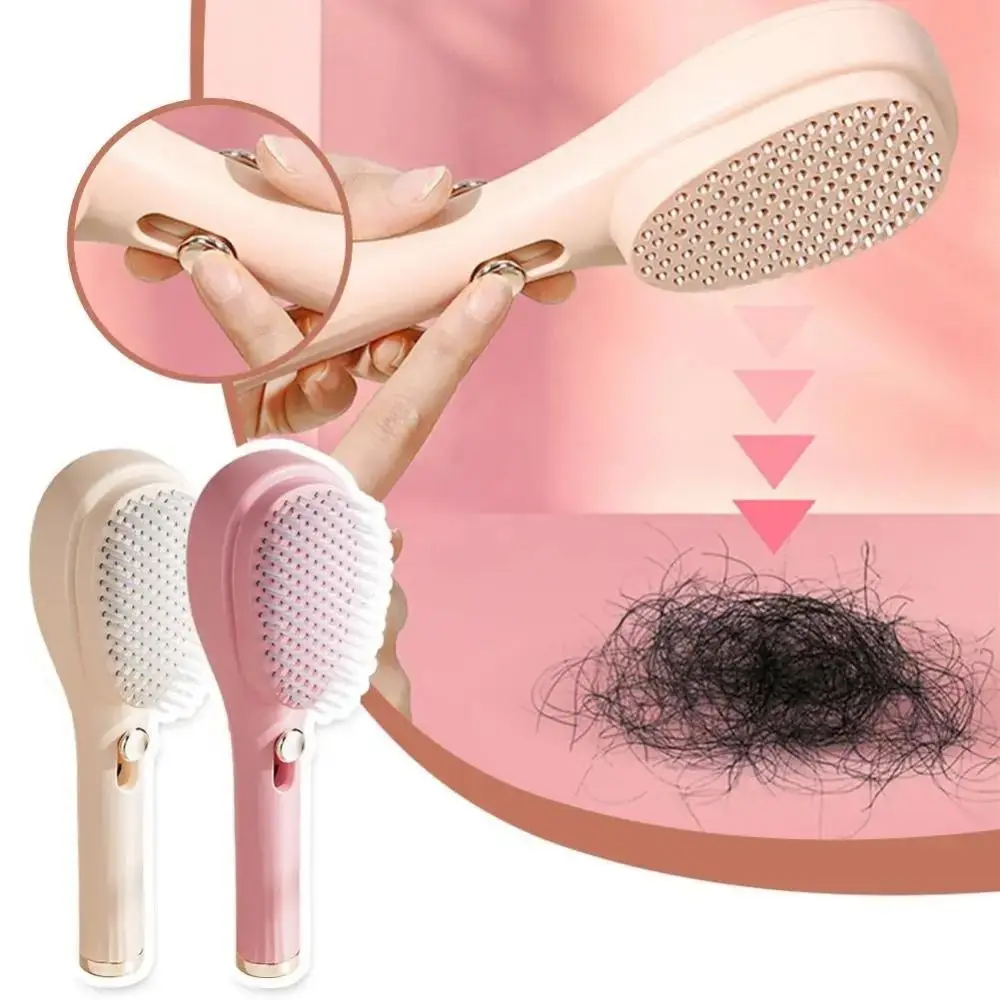 Self-cleaning Portable Retractable Comb Anti-static Smooth Hair Telescopic Hair Comb One-clicks Clean Soft Comb Teeth