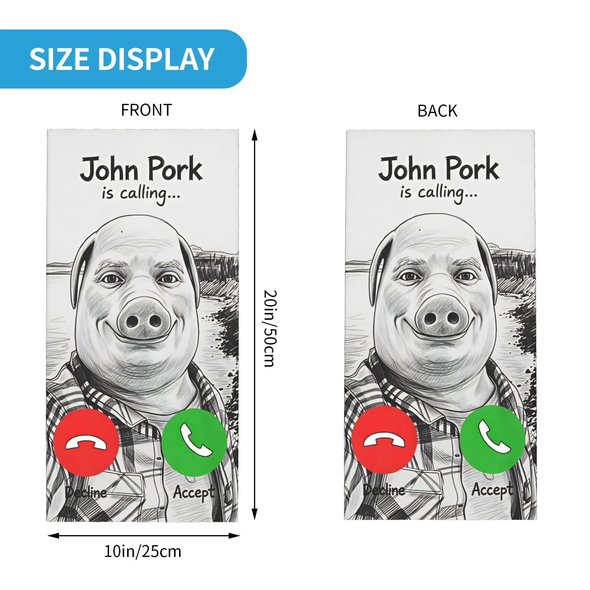 Outdoor Sport Balaclava John Pork Calling Cycling Mask Breathable Brainrot Meme Face Cover Mask y2k Cool Riding Scarf Bandana view 5