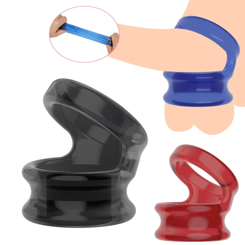 Male Silicone penis lock cock Ring Scrotum bondage Erection Delay Ejaculation Reusable Enlargement ball stretcher Sex Toy to Men