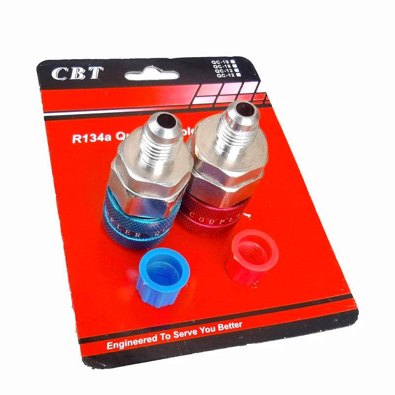 R134A Connettore accoppiatore rapido per auto lato basso e alto Adattatori in ottone Aria condizionata Refrigerante Manometro AC regolabile