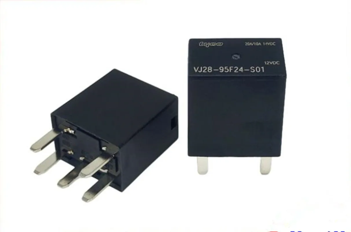 2PCS  VJ28-95F24-S01 5-pin new V9 car relay, one open and one closed, 12VDC 20A/10A