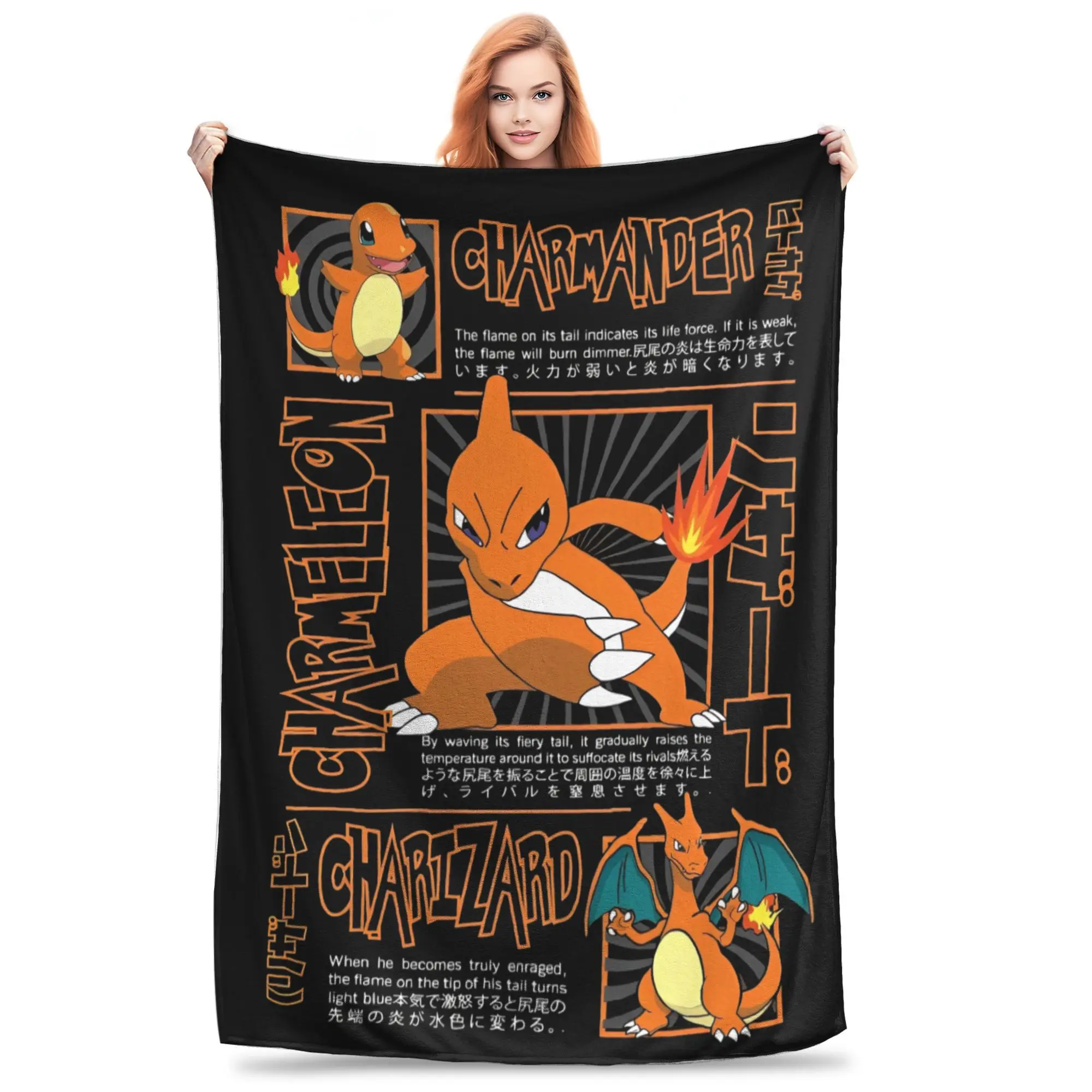 

Pokemoned Blanket Flannel Vintage Breathable Throw Blanket for Bedding Lounge Summer,