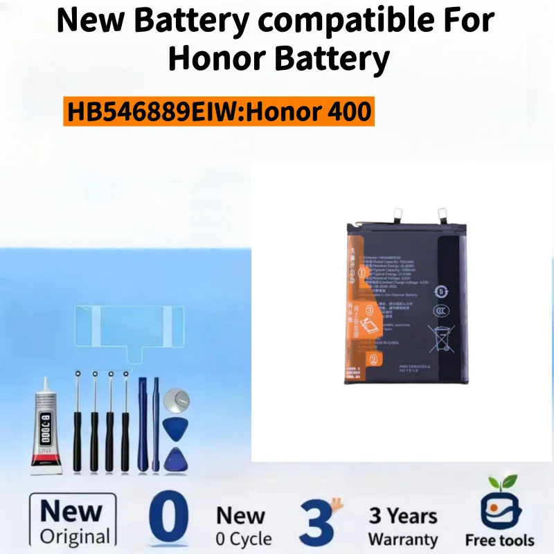 New Battery Compatible For Honor 400 Decoding Battery HB546889EIW Mobile Phone Batteries + Free Tools