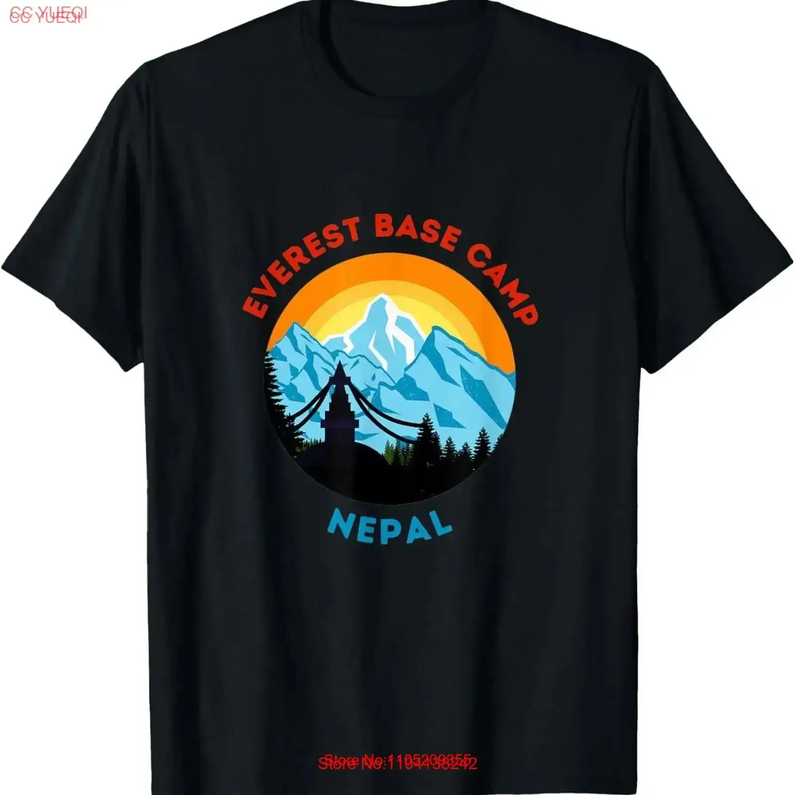 Camiseta Mount Everest Base Camp Nepal Mountain Hiker Climb Himalaya, Top cómodo lavado vintage para uso diario, moda
