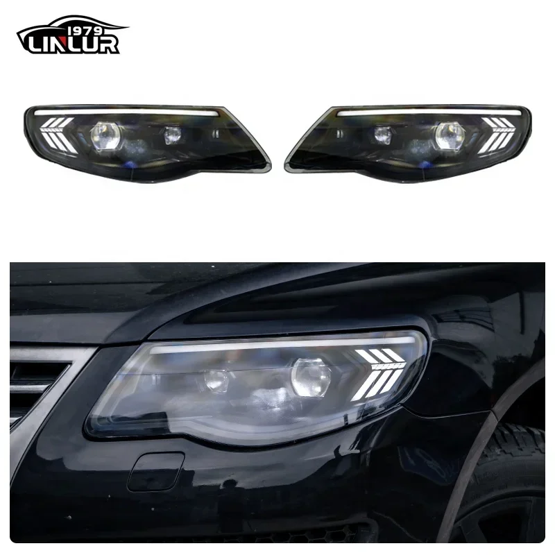 [1979ll] Car parts 2007 2008 2010 front headlamp upgrade to led headlights for vw volkswagen touareg