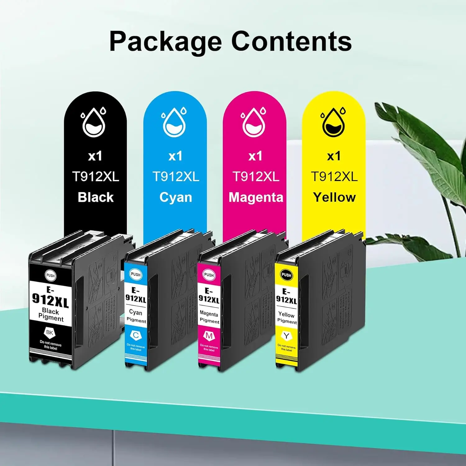 Remanufactured T912 XL Ink Cartridge Compatible with Workforce Pro WF-C8190 WF-C8690 WF C8190 WFC8190 WFC8690 Printer (4 Pack)