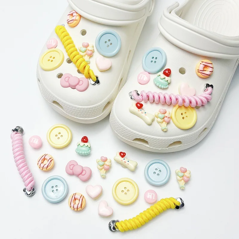 Creative Colorful DopamineDIY Shoe Charms For Clogs Bubble Slides Sandals Removable Shoe Decorations Accessories Christmas Gift