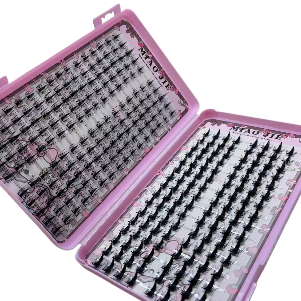MAIOJIE Manga Wimperncluster, scharf, 320 Stück, schmal, koreanisches Make-up, Wimperncluster im asiatischen Stil, wiederverwendbar, für Anfänger – Detail 6