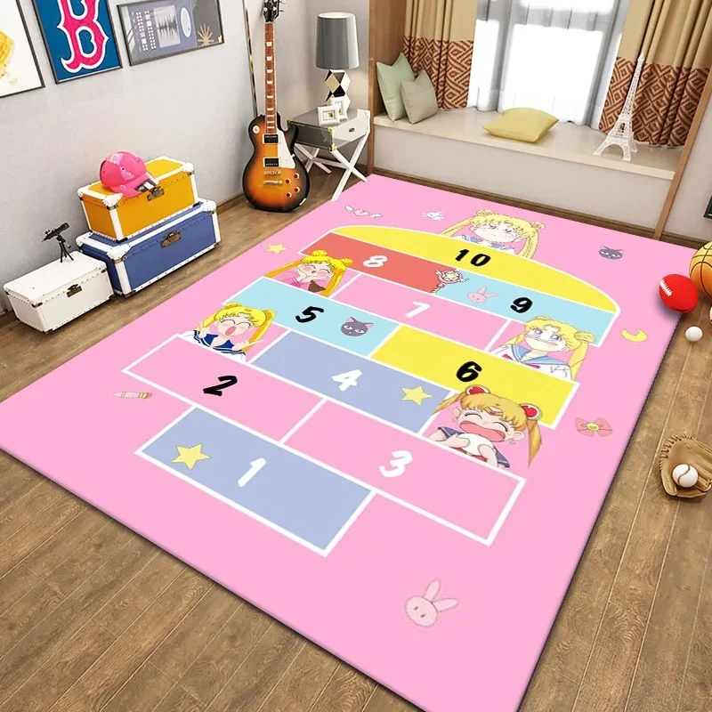 Children\'s Hopscotch Boy Girl Cartoon Game Carpet Living Room Baby Cilming Non-slip Indoor Mat Home Decoration Floor Rug