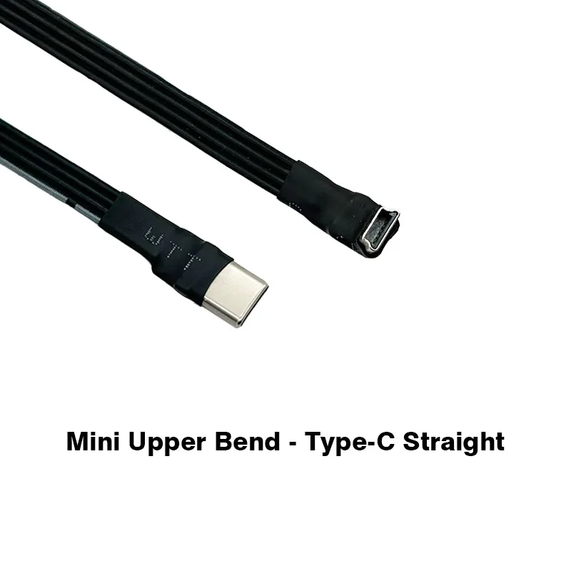 Mini do typu C silikonowe miękki kabel kabel USB 10CM 90 stopni 4 kąt Mini USB żeńskie do USB C Adapter kabla ze złączem męskim 5CM 50CM 100CM