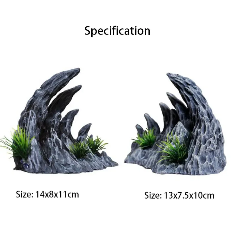 Resin Aquarium Decoration Fish Tank  Simulated Canyon Ornament Acuario Rocks for Aquarium Fish Decor 2pcs