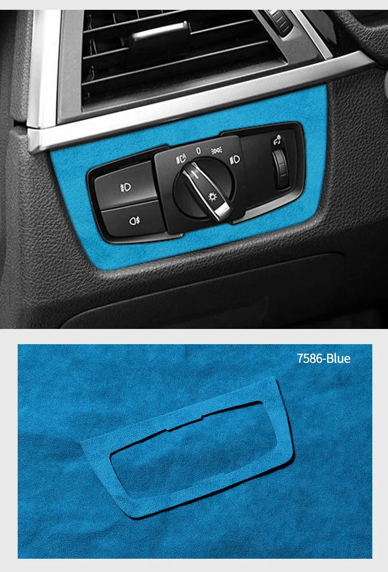 Für BMW F30 F32 F34 Hergestellt aus Alcantara Scheinwerfer Bedienfeld Trim Rahmen Aufkleber Anti Scratch Auto Innen Tuning Zubehör – Detail 8