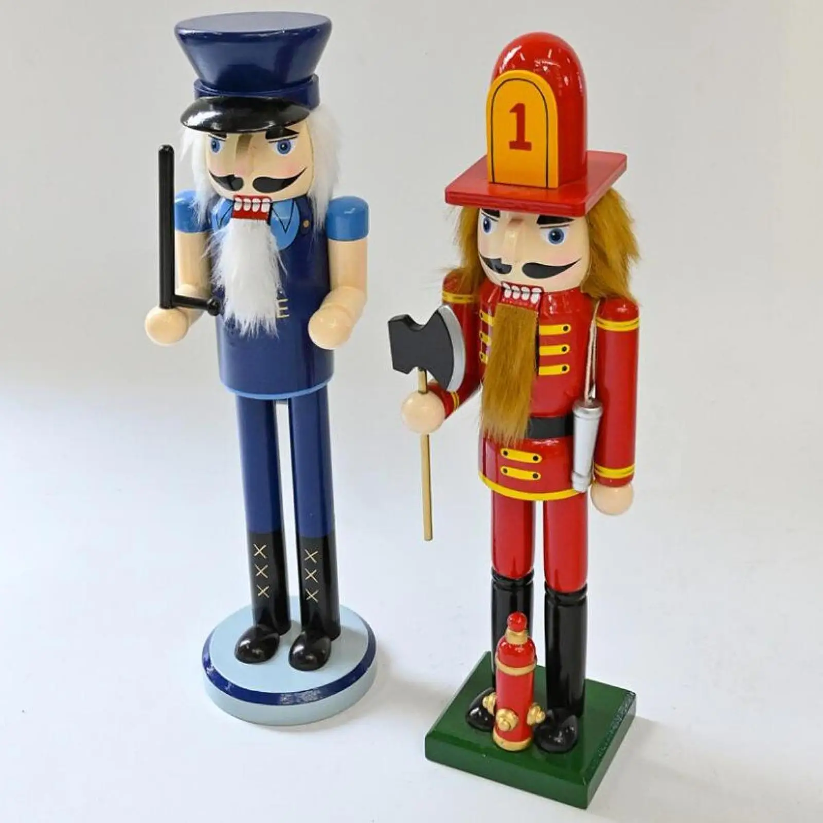 Christmas Nutcracker Ornament Figure Puppet Toy Display,38cm Wooden Nutcracker King Solider Figurine,Hand Painted Doll Decor