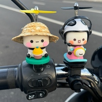 Kawaii Panda Bubu And Yi Er  Motorcycles Electric Bicycles Decorative Accessories Cute Anime Dolls Car Ornaments Decoration Toy