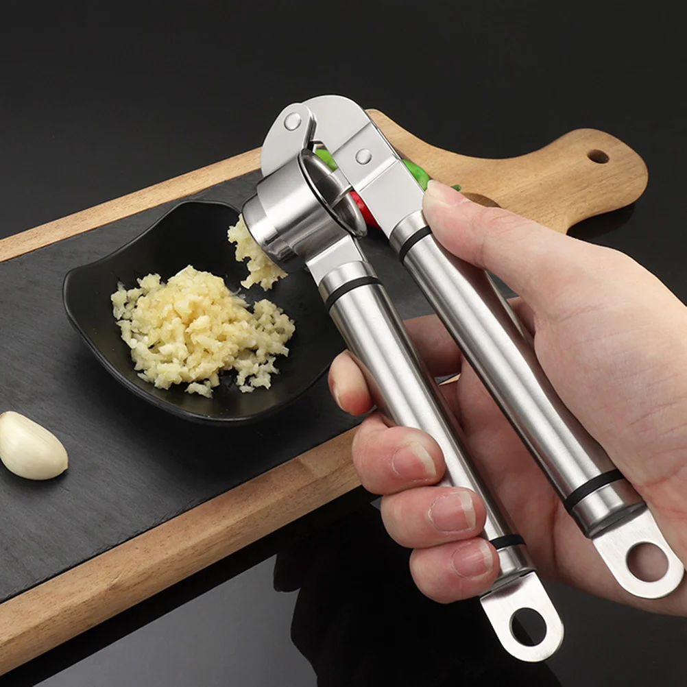 

Stainless Steel Garlic Press Mincer Crusher Large Capacity for Home Restaurant Ergonomic Handle Smooth Lever Mechanism