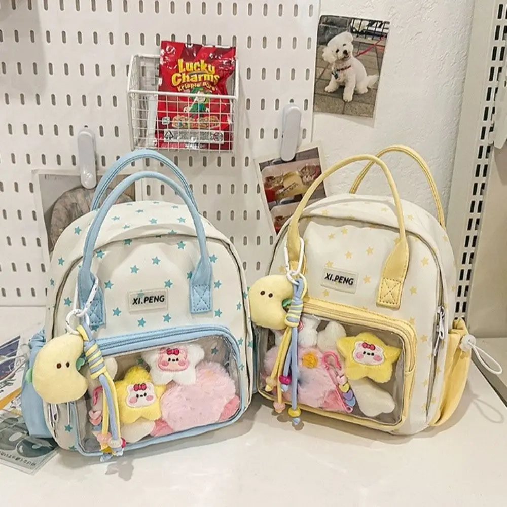 Mode Nylon Transparent Itabag Stern Druck Einfarbig Transparente Tasche Rucksäcke Dual Zweck Japanische Y2k Rucksäcke Geschenk