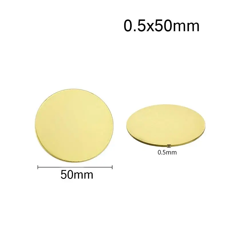 Brass Plate Disc Dia 50/60/80/100mm Thickness 0.5/1/2/3mm Brass Round Circle Disc Plate Brass Gasket Round Plate Board Metal DIY