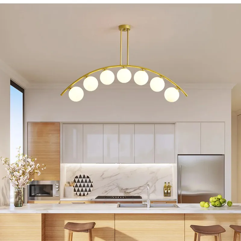 Lampadario moderno a sfera di vetro a Led per tavoli da ristorante, cucina, studio, lampade a sospensione, decorazioni per la casa, lampada a