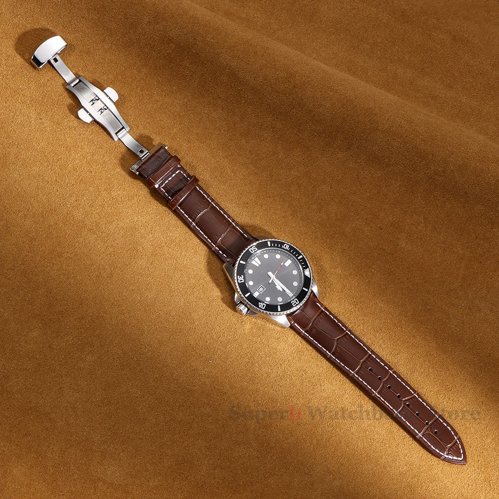 Cinturino in vera pelle 18mm 20mm 22mm 24mm per cinturino vintage Samsung per Huawei Watch Gt2/Gt3 Cintura sportiva con fibbia a farfalla